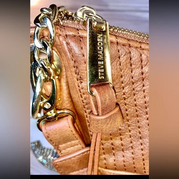 sOLD Steve Madden Brown Vegan Leather Crossbody Satchel - Picture 10 of 16